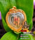 Thai Amulet Nok Salika Blessing LP Ken Wat Tham Kao Eto Gold Casing